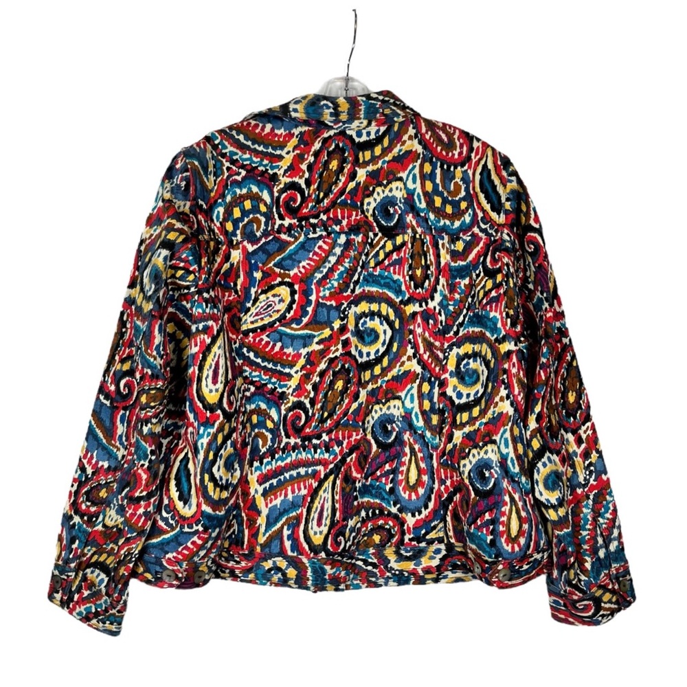 Ruby Rd. Woman Artsy Multicolored Paisley Jacket - Picture 3 of 16